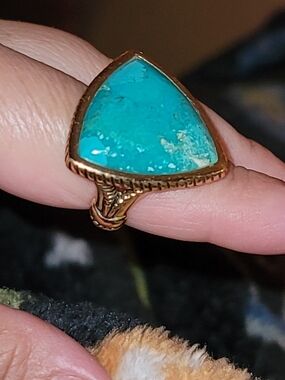 Barse Ring w/ Turquoise Triangle Stone